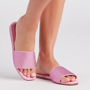 Pink Rhinestone Slides - NWT